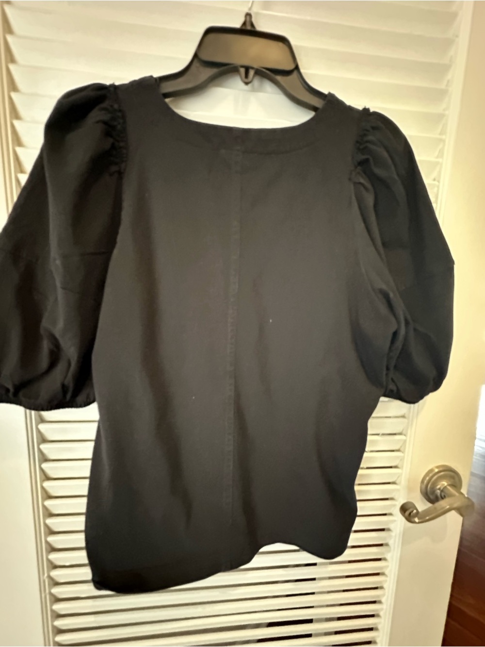 Madewell Black Puff-Sleeve Cotton Blouse